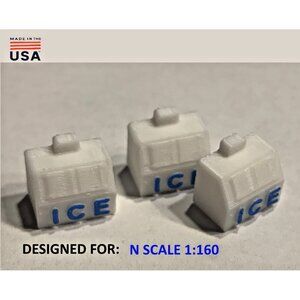 N Scale Ice Machines - 3 Pack | Realistic | Model Railroad Accessory | 1:160